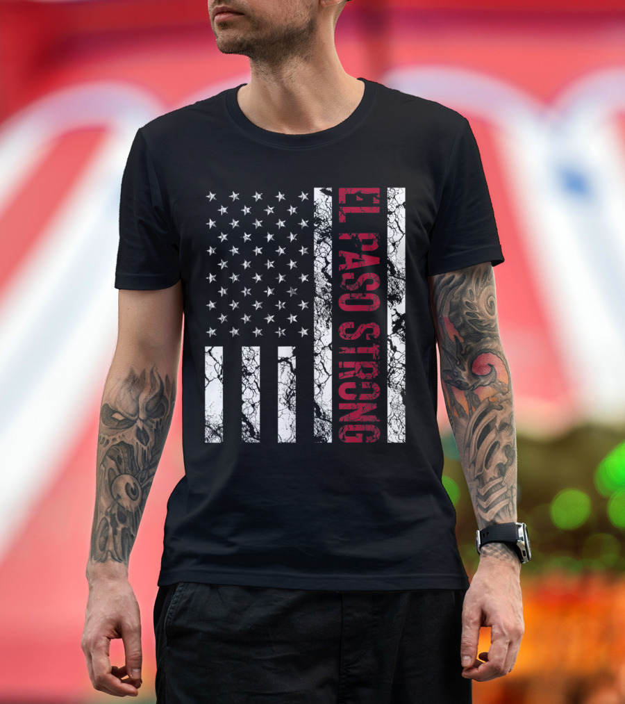 El Paso Strong Distressed American Flag T-Shirt