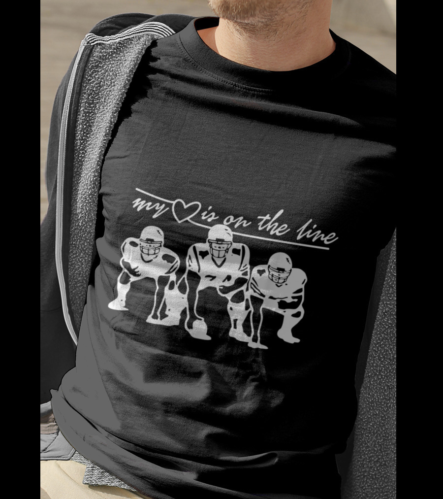 My Heart Is On The Line Football Offensive Lineman T-Shirt