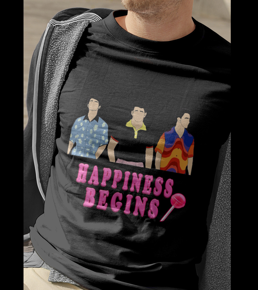 Happiness Begins Love Jonas Cool Happiness Brothers T-Shirt