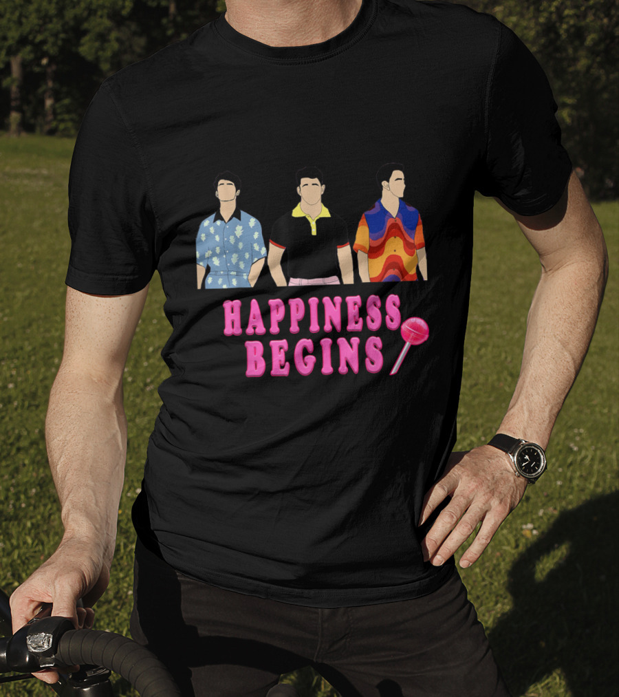 Happiness Begins Love Jonas Cool Happiness Brothers T-Shirt