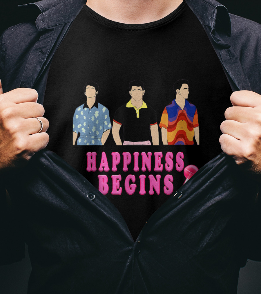 Happiness Begins Love Jonas Cool Happiness Brothers T-Shirt