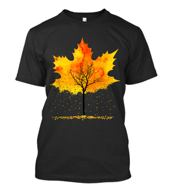 Maple Tree Autumn Leaves Fall Forest Scene T-Shirt