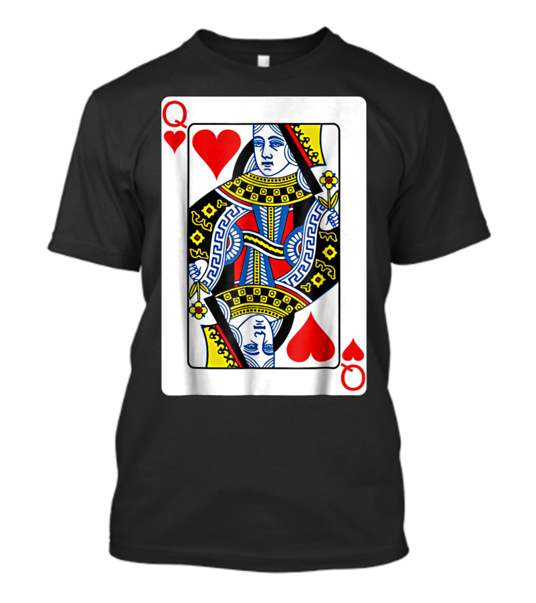 Queen Of Hearts Playing Card Poker T-Shirt