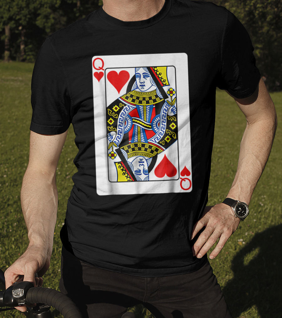 Queen Of Hearts Playing Card Poker T-Shirt