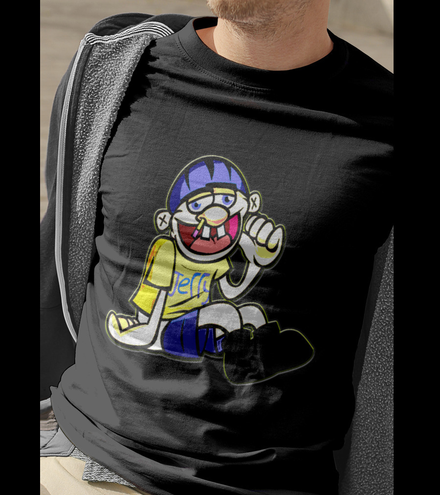 Sml Jeffy Character With Blue Helmet And Yellow Shirt Sitting T-Shirt