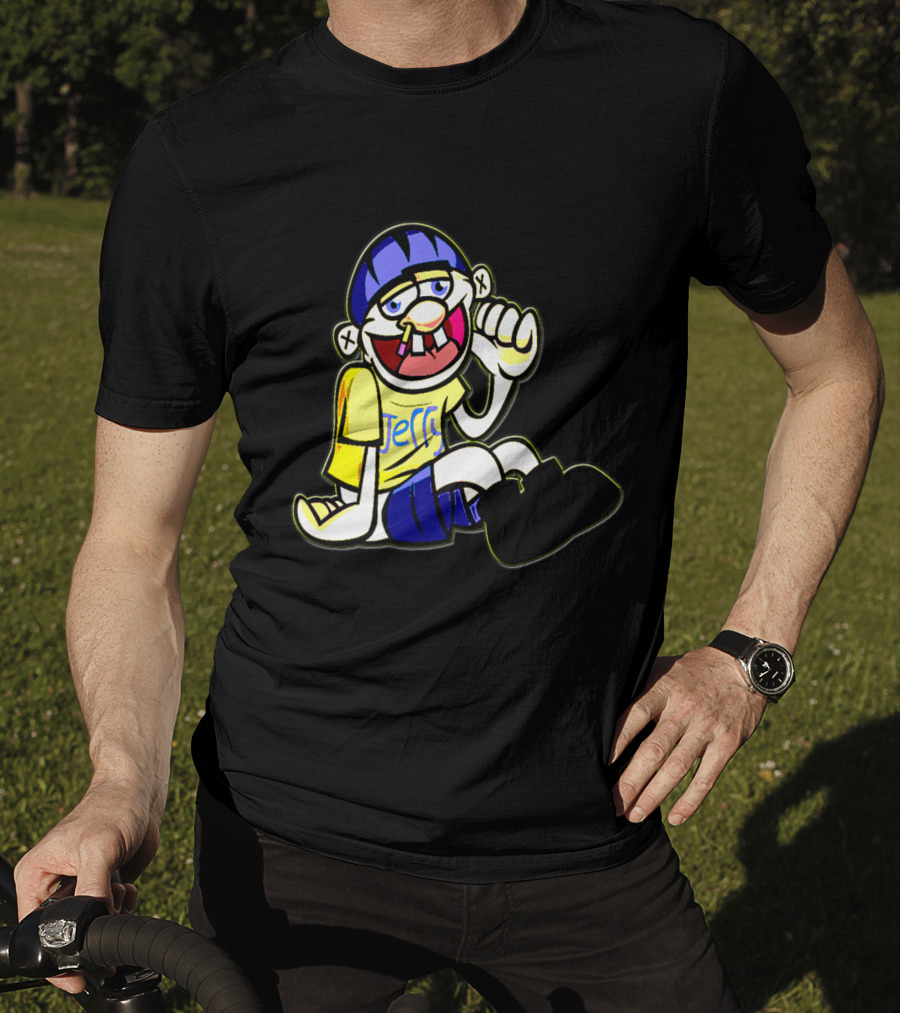 Sml Jeffy Character With Blue Helmet And Yellow Shirt Sitting T-Shirt