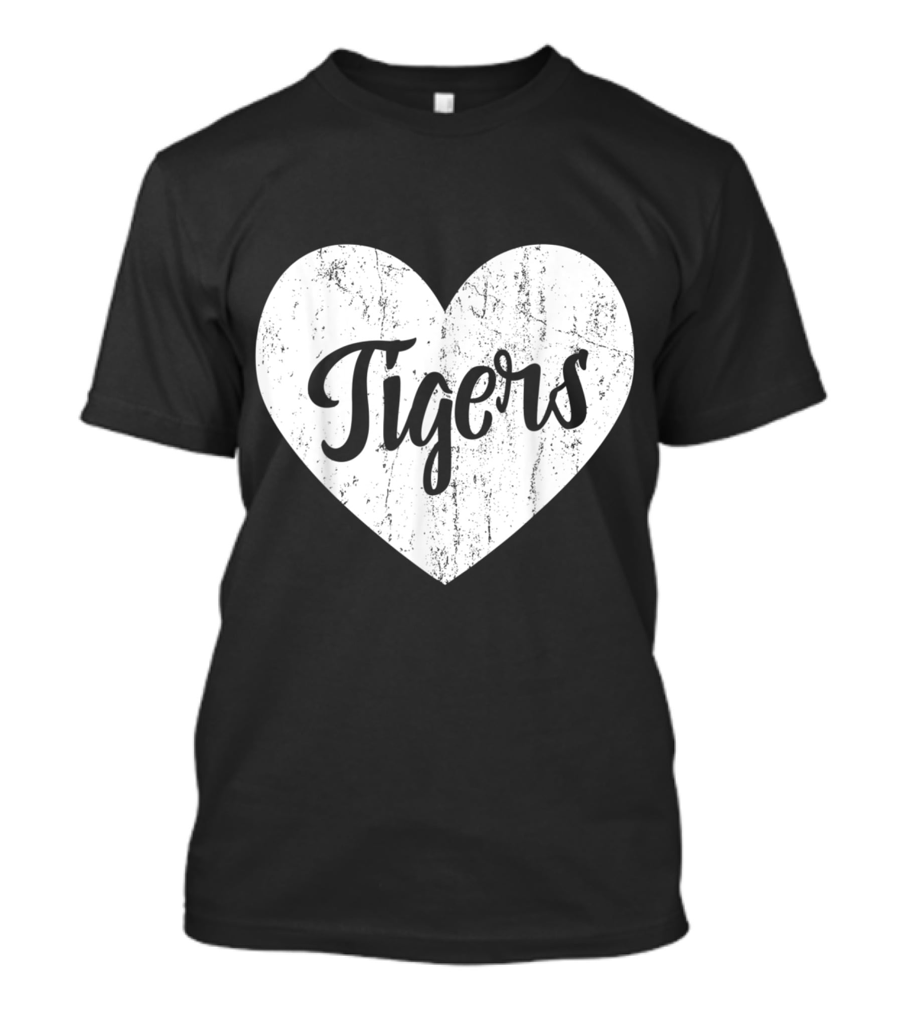 Tigers School Team Spirit Cute Heart Mascot Fan T-Shirt