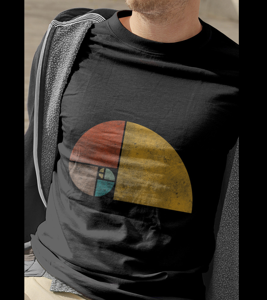Vintage Fibonacci Golden Ratio Spiral Retro Colors T-Shirt