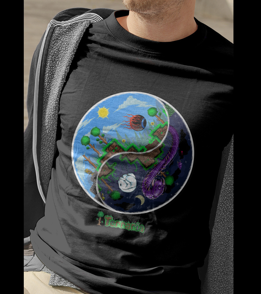 Terraria Night And Day Ying Yang Adventure T-Shirt