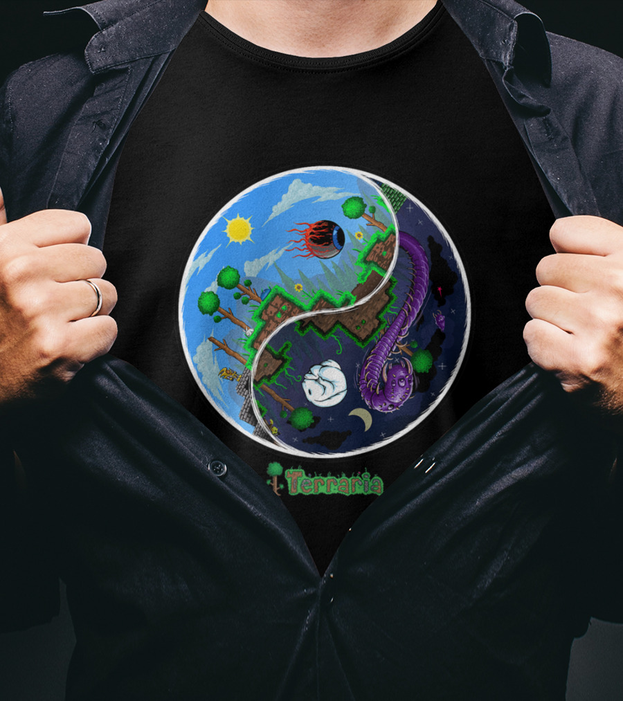 Terraria Night And Day Ying Yang Adventure T-Shirt