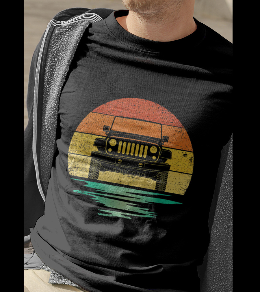 Vintage Sunset Jeep Off Road Adventure T-Shirt