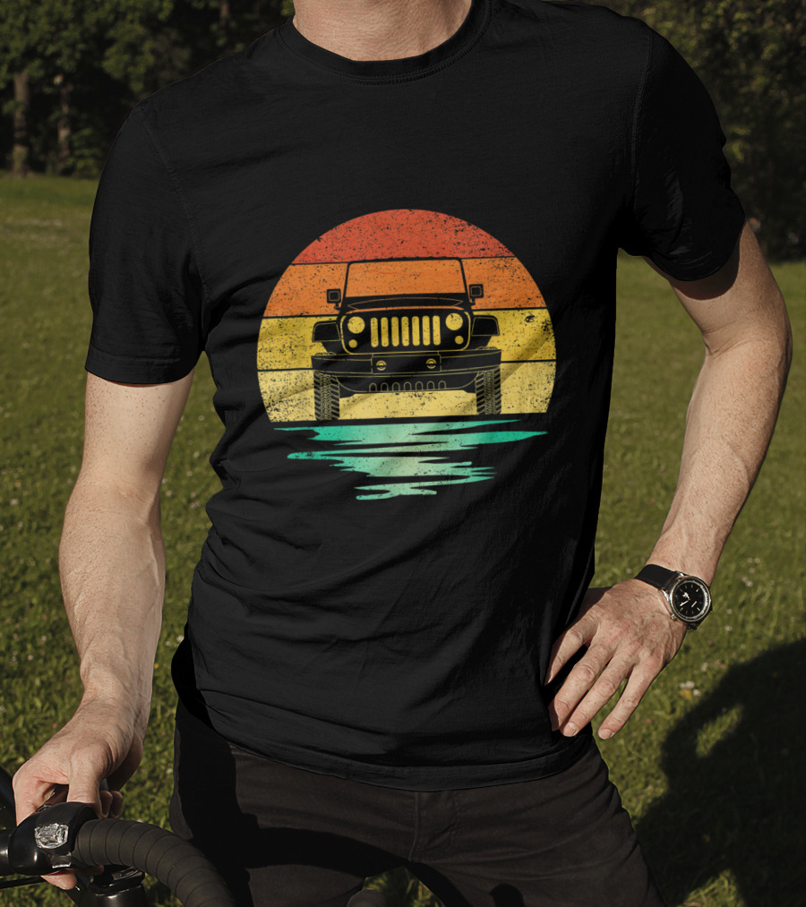 Vintage Sunset Jeep Off Road Adventure T-Shirt
