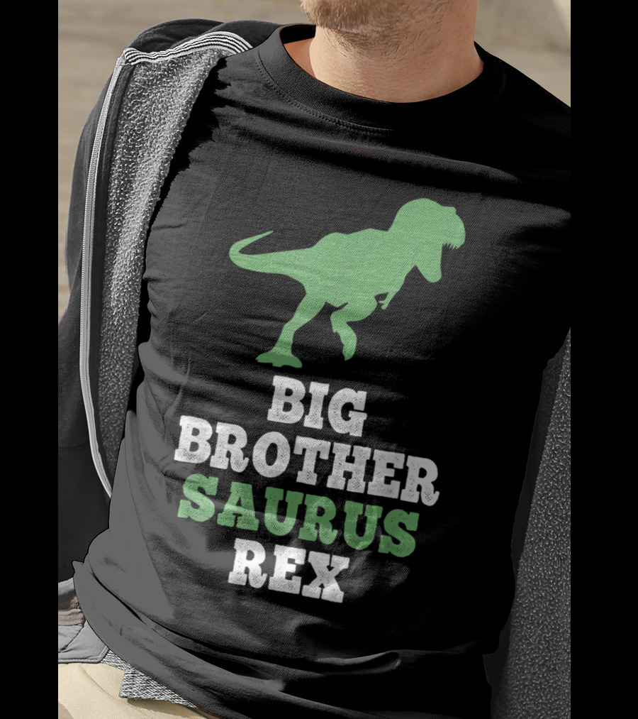 Big Brother Saurus Rex Dinosaur Silhouette Fun T-Shirt