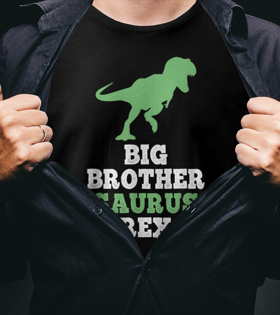 Big Brother Saurus Rex Dinosaur Silhouette Fun T-Shirt