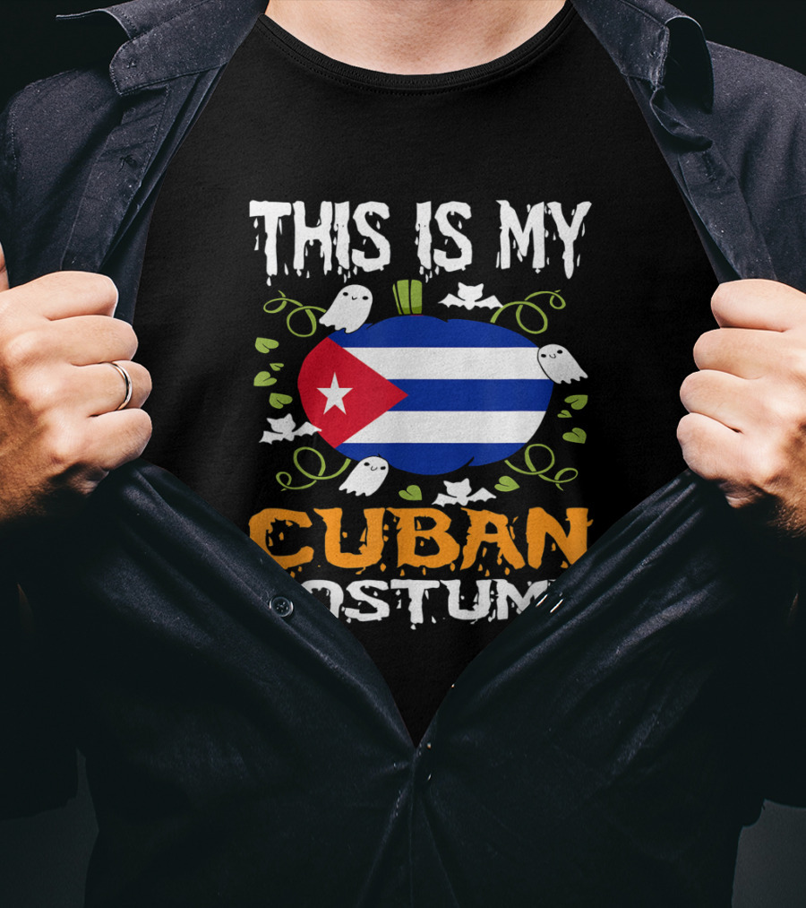 This Is My Cuban Costume Funny Flag Halloween Cuba T-Shirt