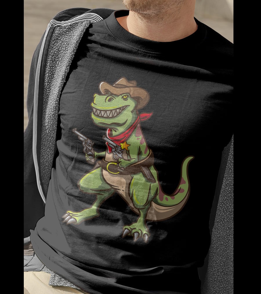Wild West Cowboy Dinosaur T-Rex Kids Country Adventure T-Shirt
