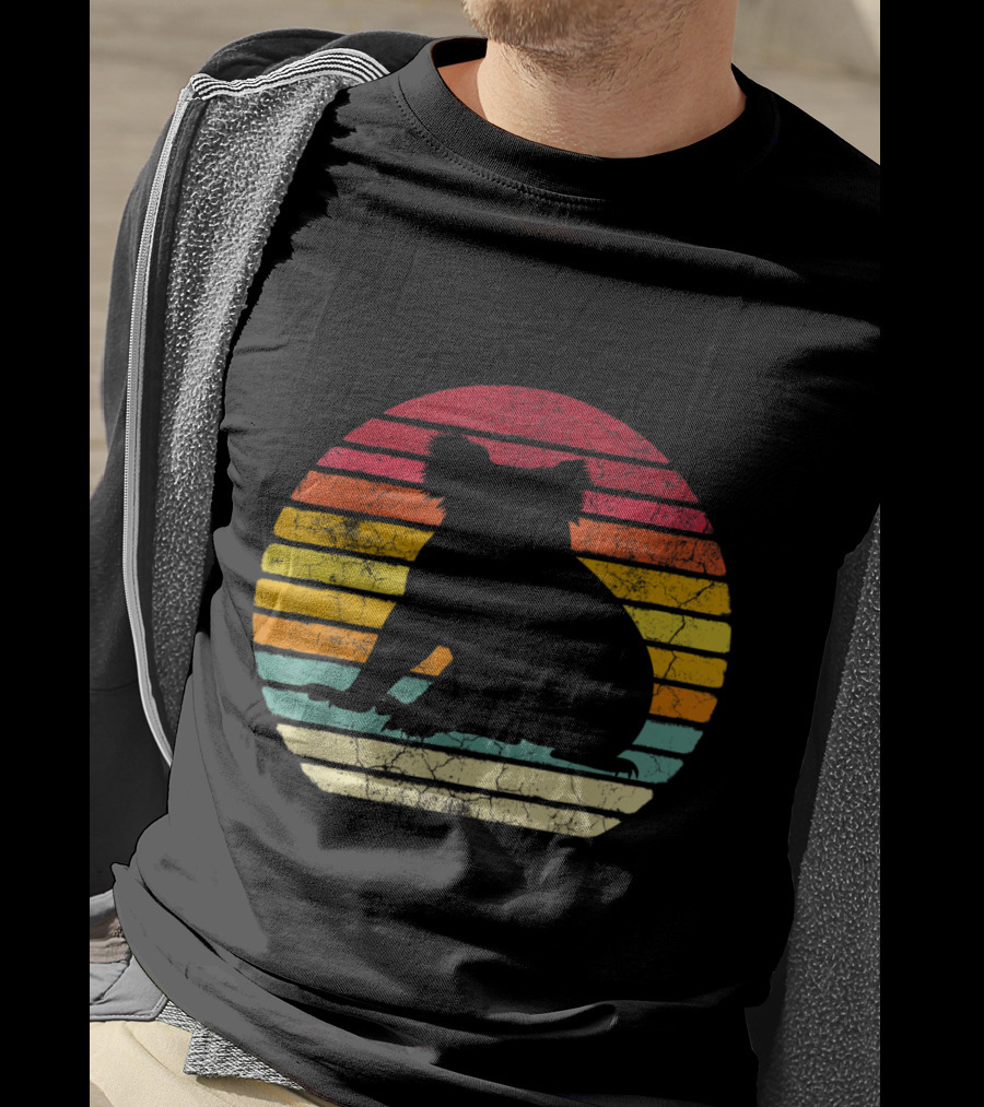 Koala Bear Retro Vintage 70's 80's Stripes Silhouette Circle T-Shirt