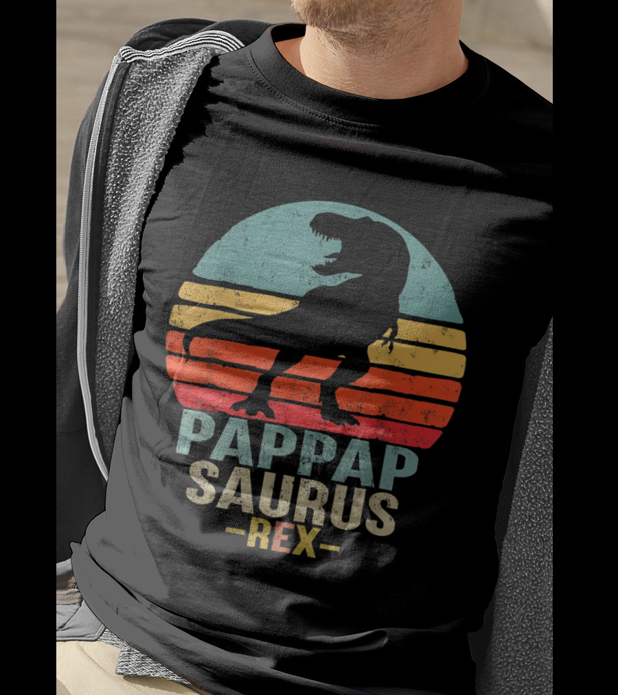 Pappapsaurus Rex T-Rex Dinosaur Retro Vintage T-Shirt