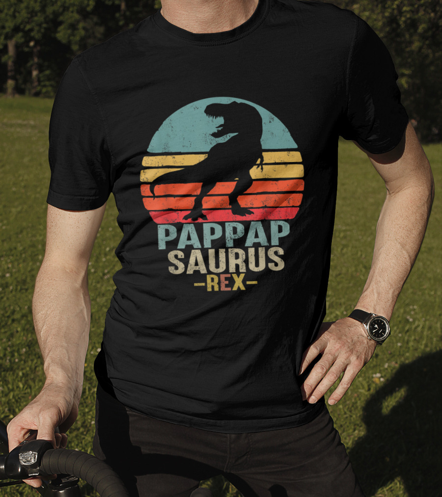 Pappapsaurus Rex T-Rex Dinosaur Retro Vintage T-Shirt