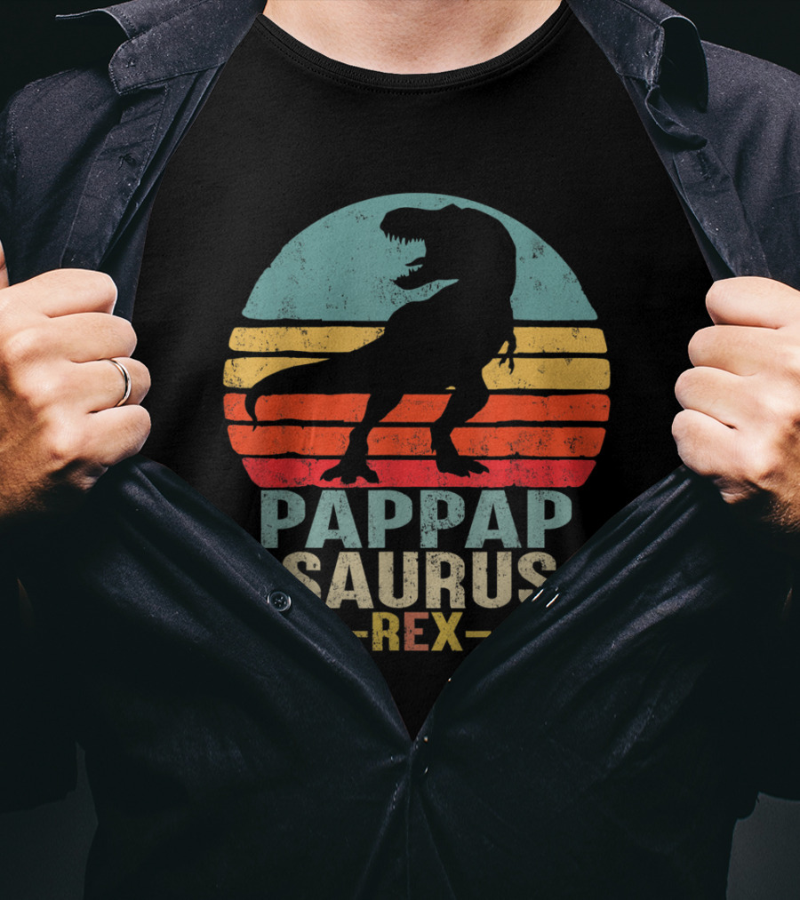 Pappapsaurus Rex T-Rex Dinosaur Retro Vintage T-Shirt