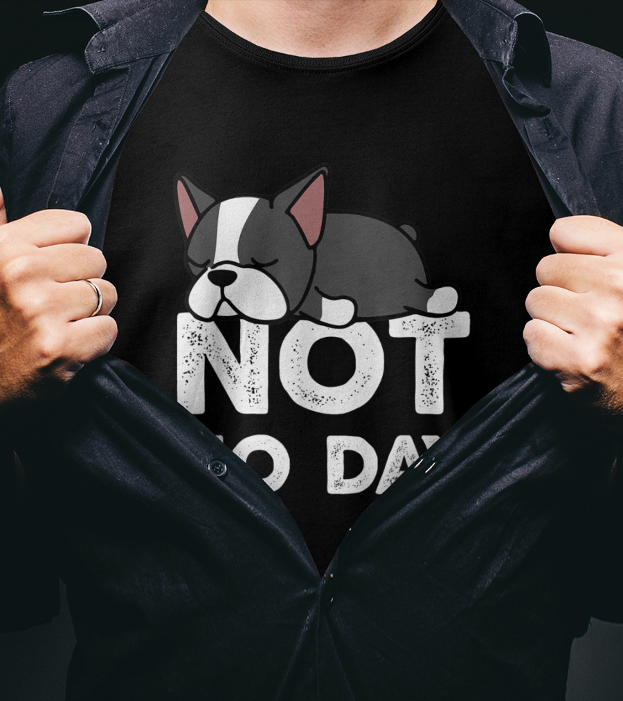 Nope Not Today Lazy Boston Terrier Not To Day T-Shirt