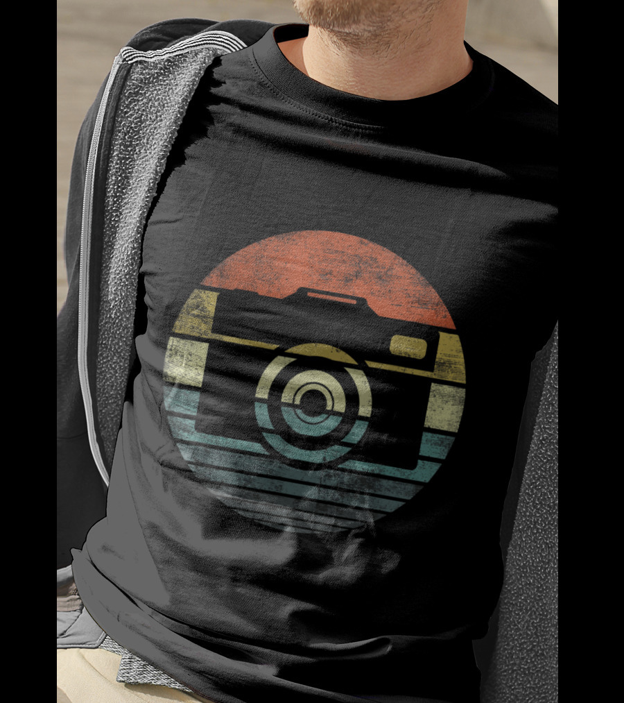 Photographer Vintage Sunset Camera Retro Photography T-Shirt
