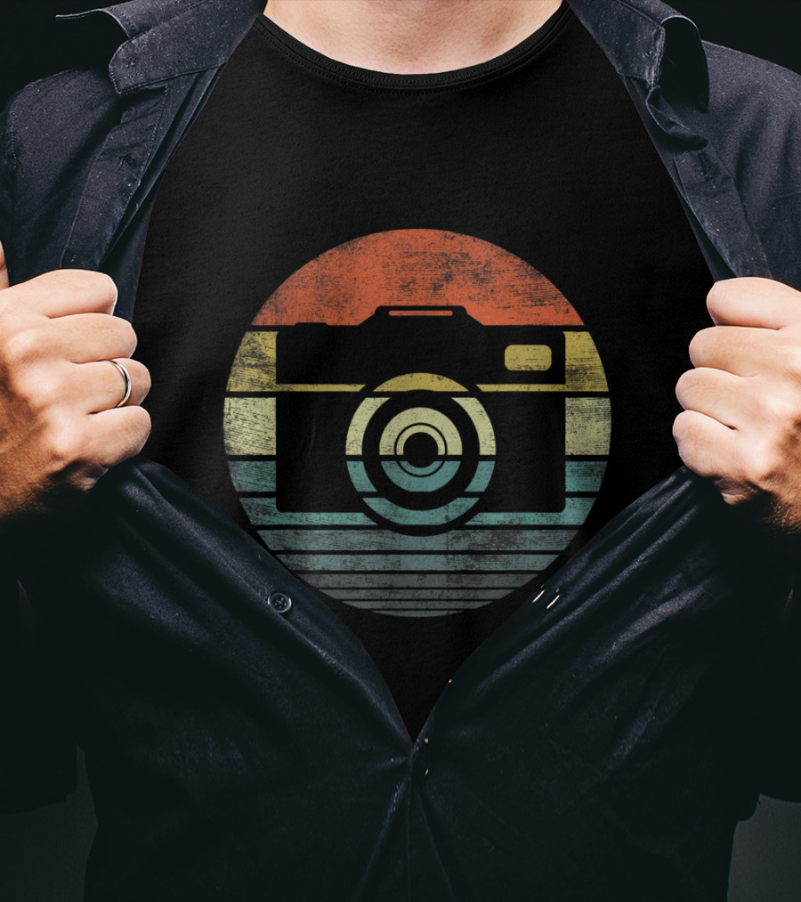 Photographer Vintage Sunset Camera Retro Photography T-Shirt