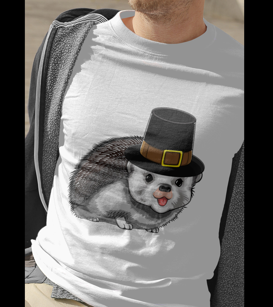 Thanksgiving Pilgrim Hedgehog Gratitude Holiday Tradition T-Shirt