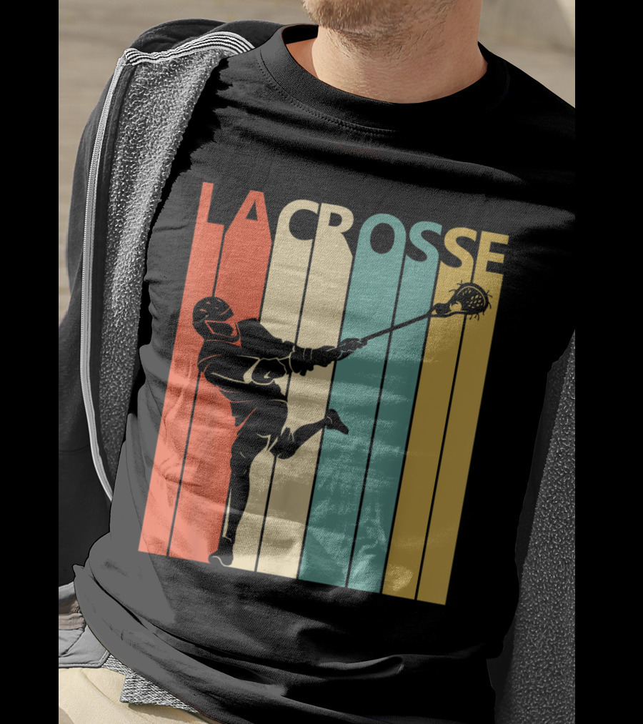 Vintage Lacrosse Retro Stripes T-Shirt