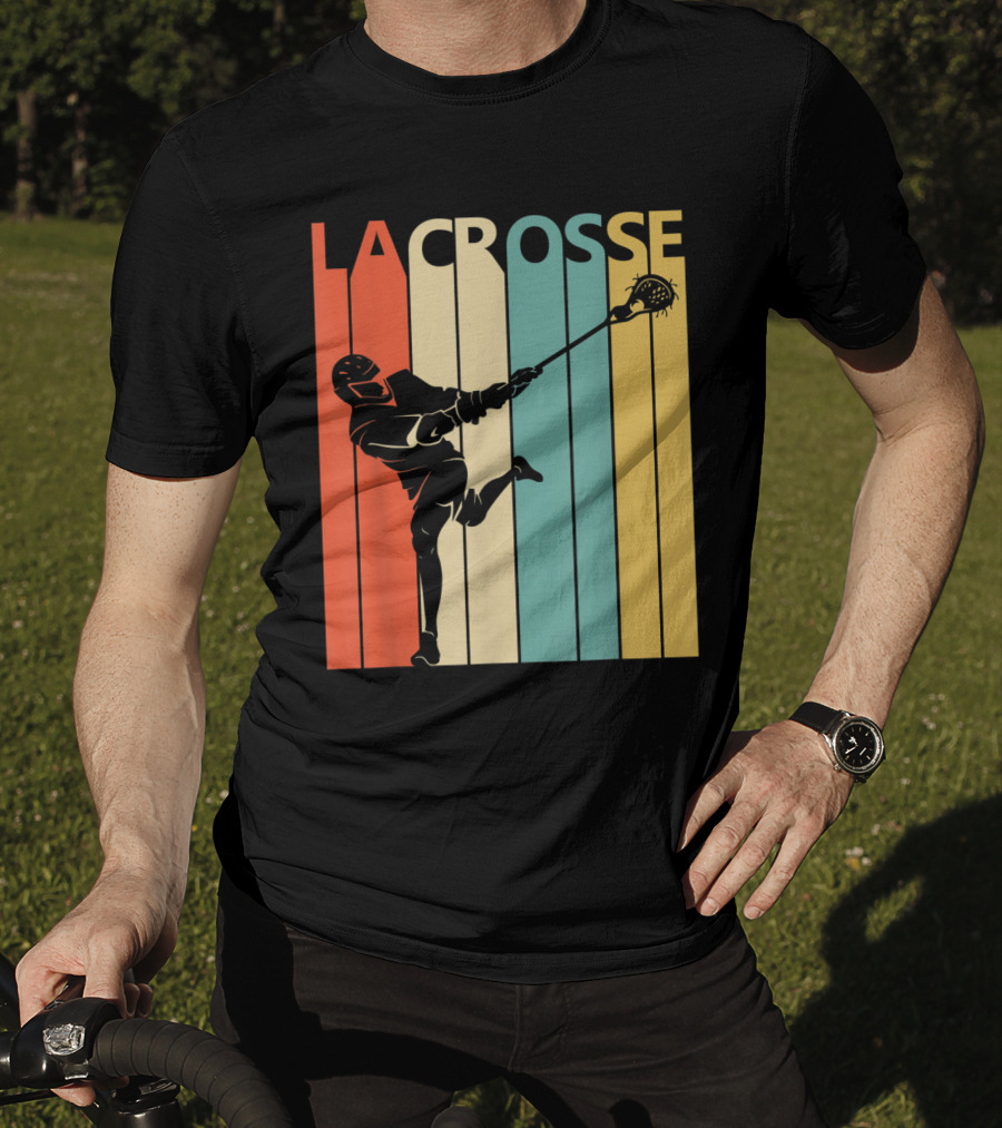 Vintage Lacrosse Retro Stripes T-Shirt