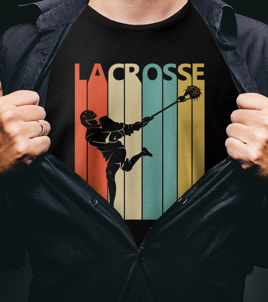 Vintage Lacrosse Retro Stripes T-Shirt