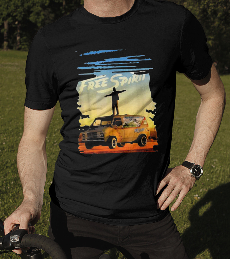 Free Spirit Khalid Van Silhouette On Sunset Background T-Shirt