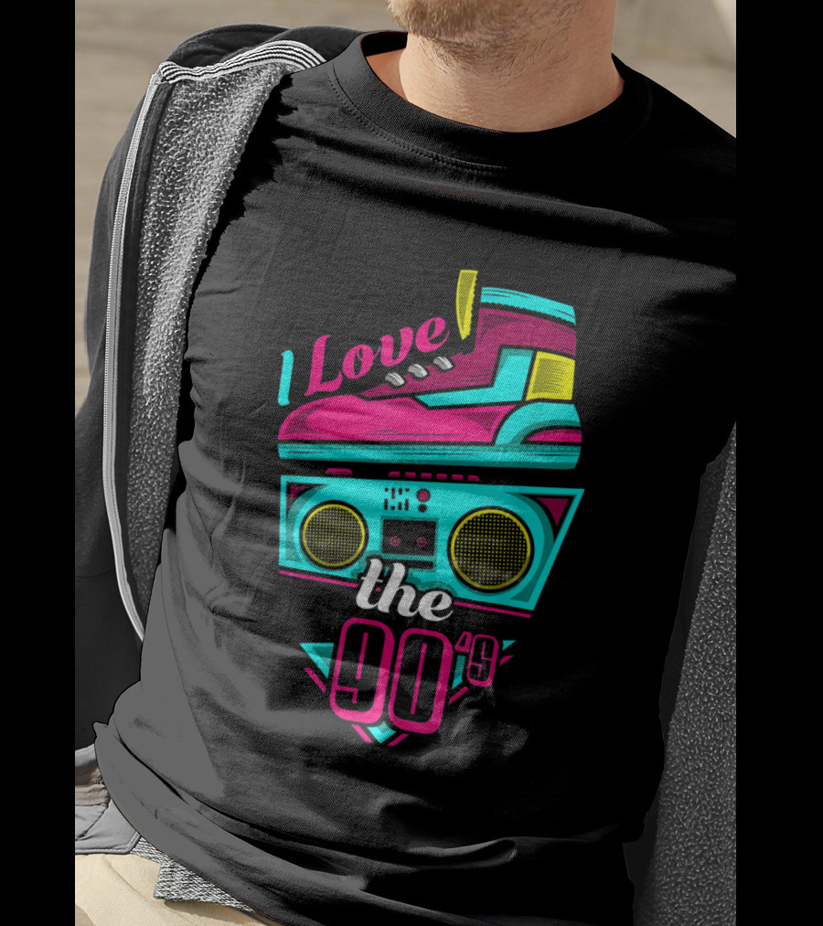 I Love The 90s Boombox And Sneaker Retro Party T-Shirt