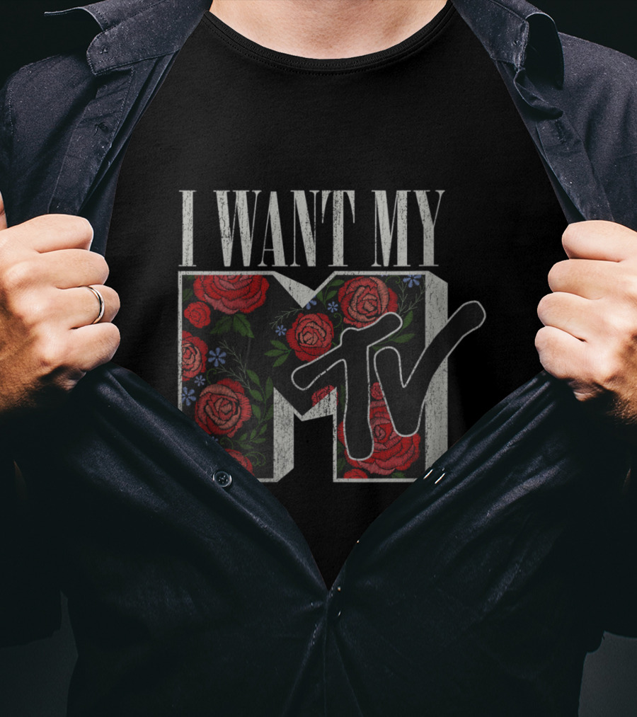 I Want My MTV Floral Roses T-Shirt
