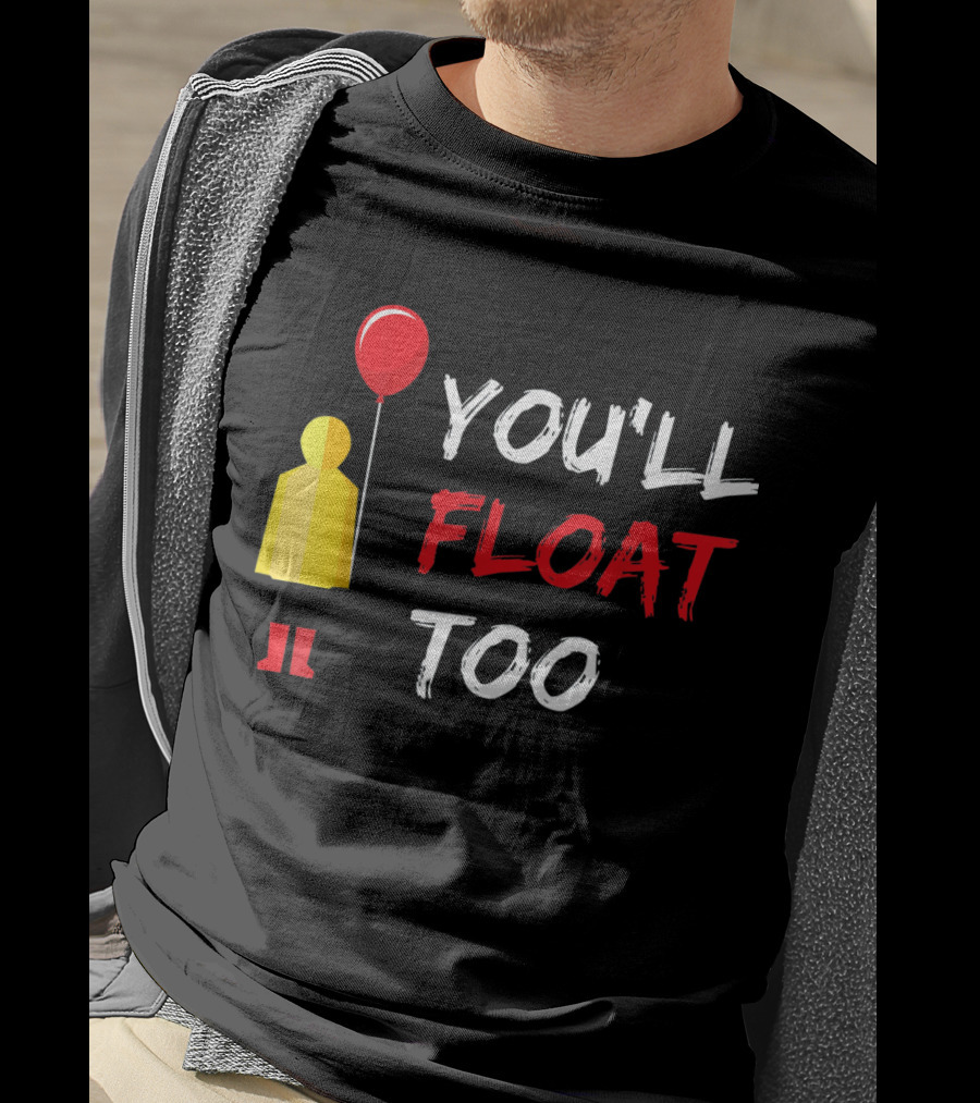 You'll Float Too Red Balloon Yellow Raincoat T-Shirt