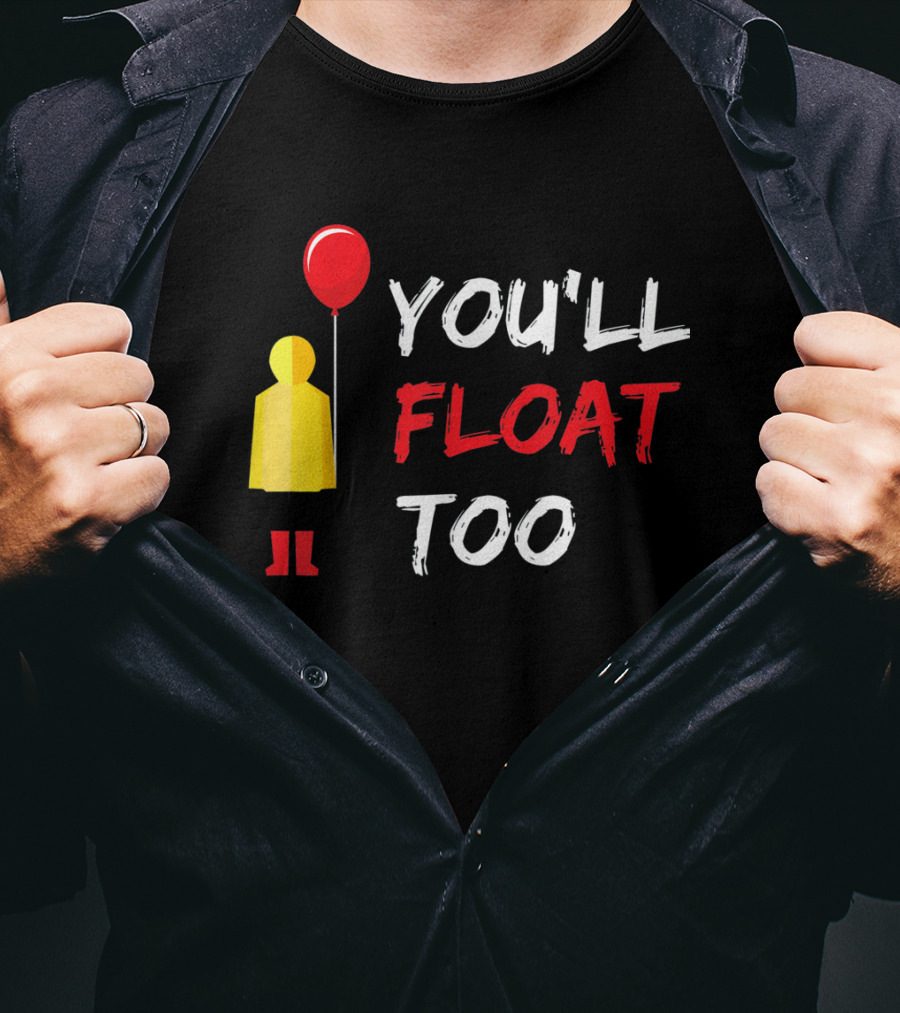 You'll Float Too Red Balloon Yellow Raincoat T-Shirt