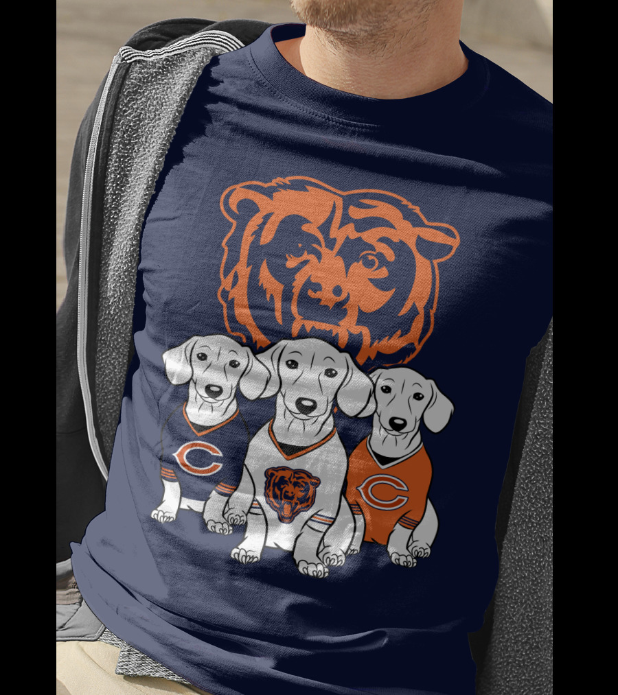 Chicago Bears Pet Lover Dachshund Dogs Football T-Shirt
