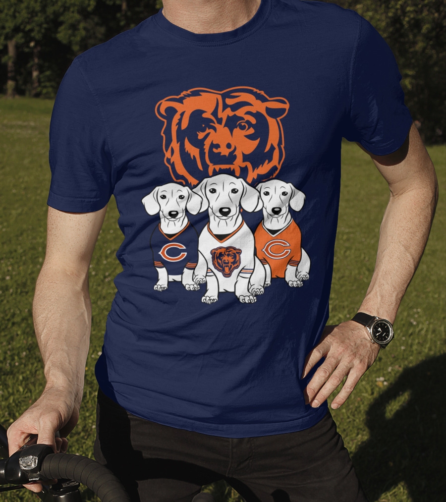 Chicago Bears Pet Lover Dachshund Dogs Football T-Shirt