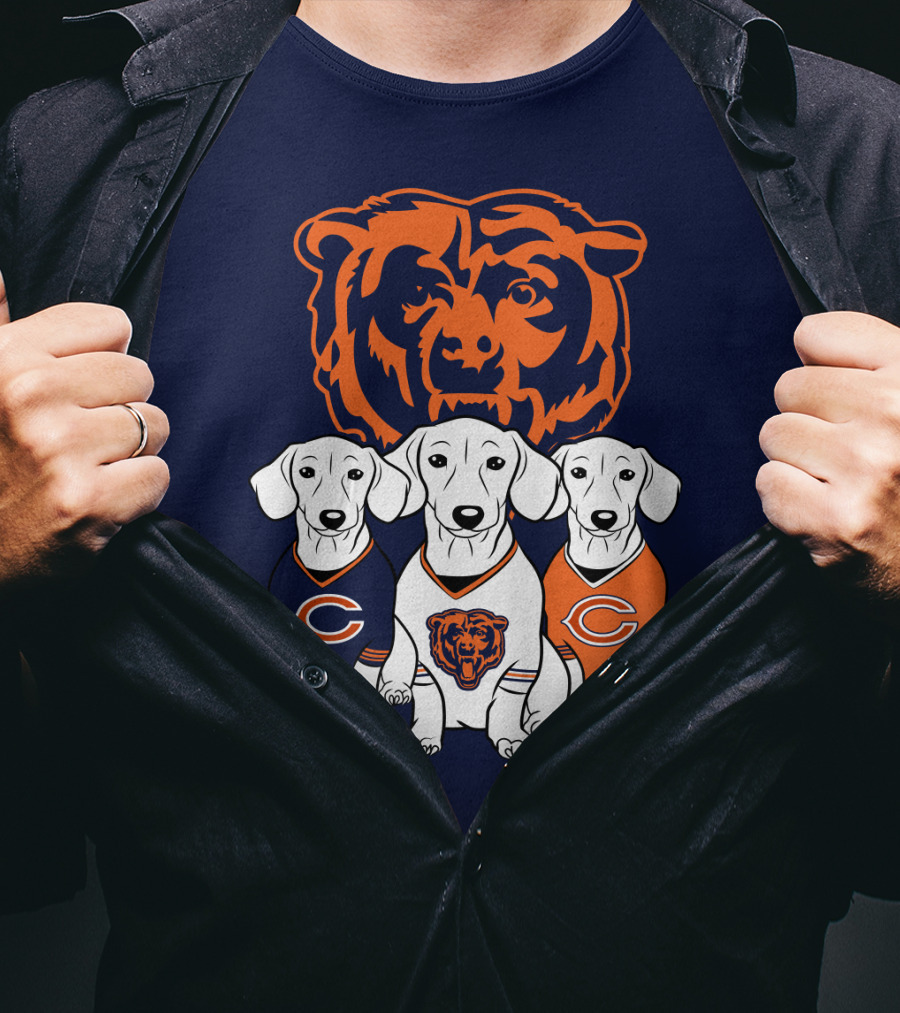 Chicago Bears Pet Lover Dachshund Dogs Football T-Shirt