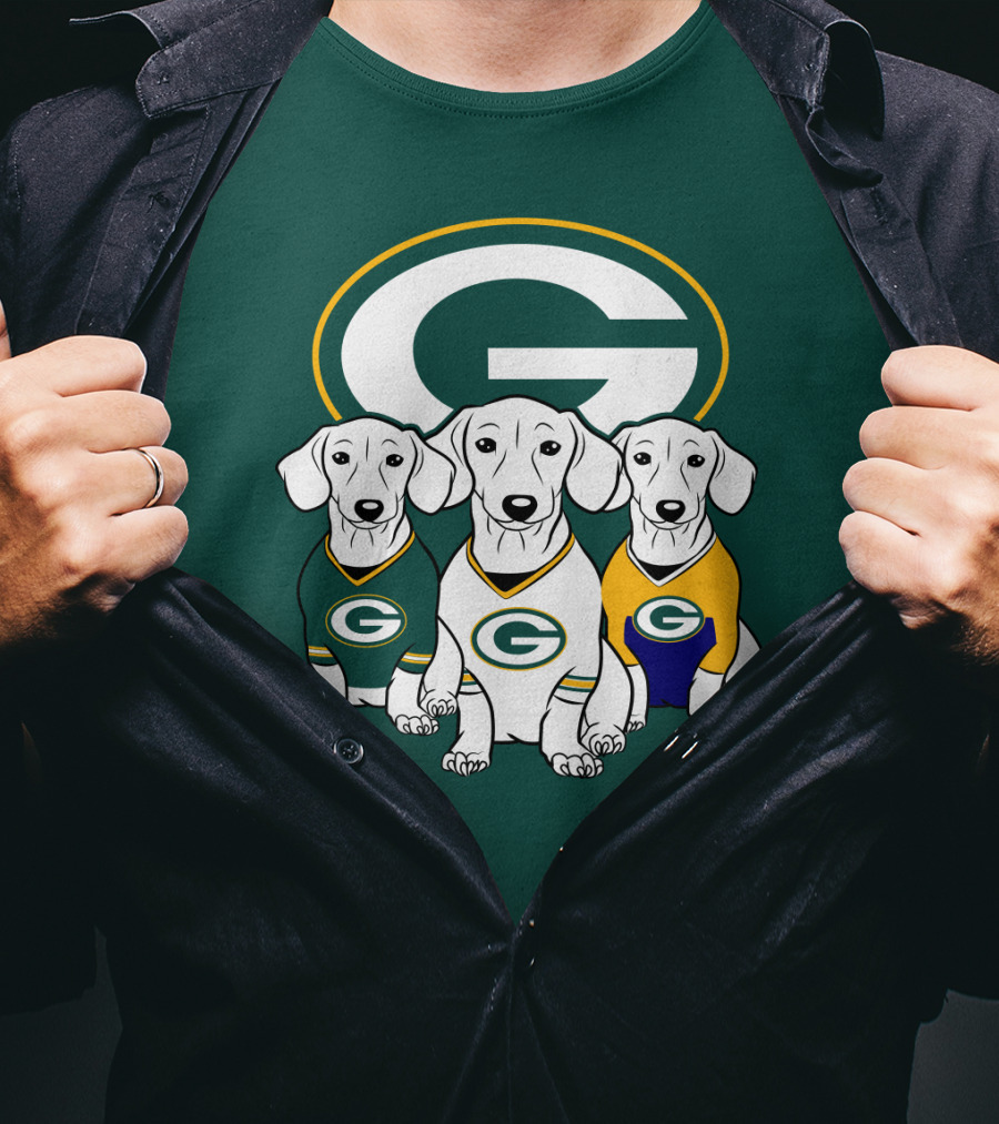 Green Bay Packers Pet Lover Dachshund Dogs Football T-Shirt
