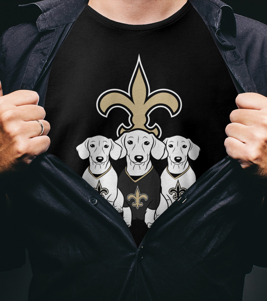 New Orleans Saints Dachshund Dogs Football T-Shirt