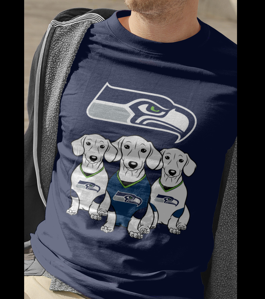 Seattle Seahawks Dachshund Dogs Football T-Shirt