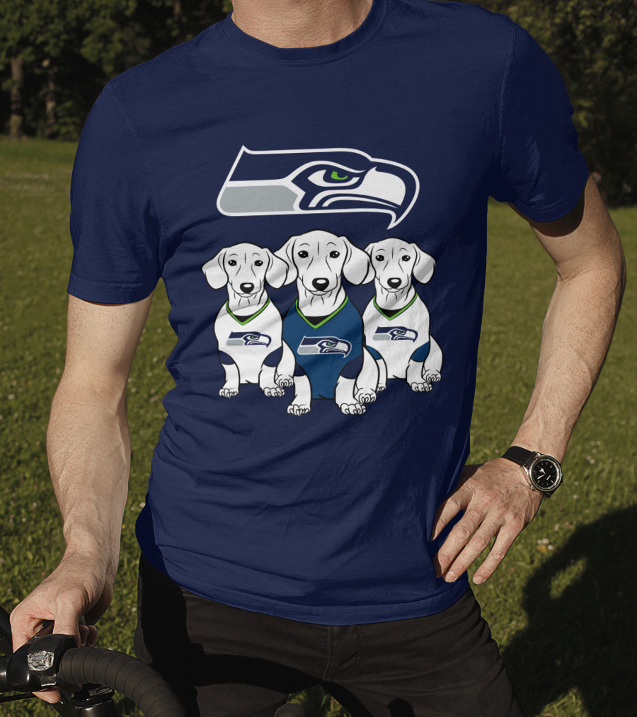 Seattle Seahawks Dachshund Dogs Football T-Shirt
