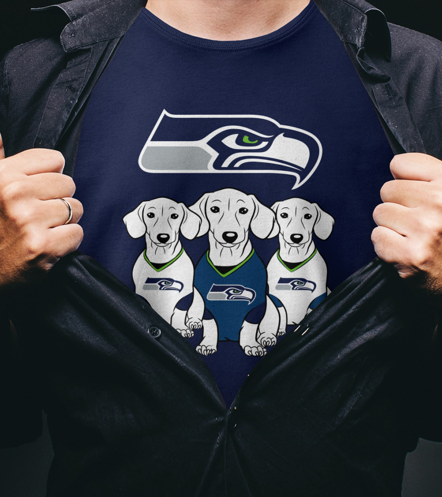 Seattle Seahawks Dachshund Dogs Football T-Shirt