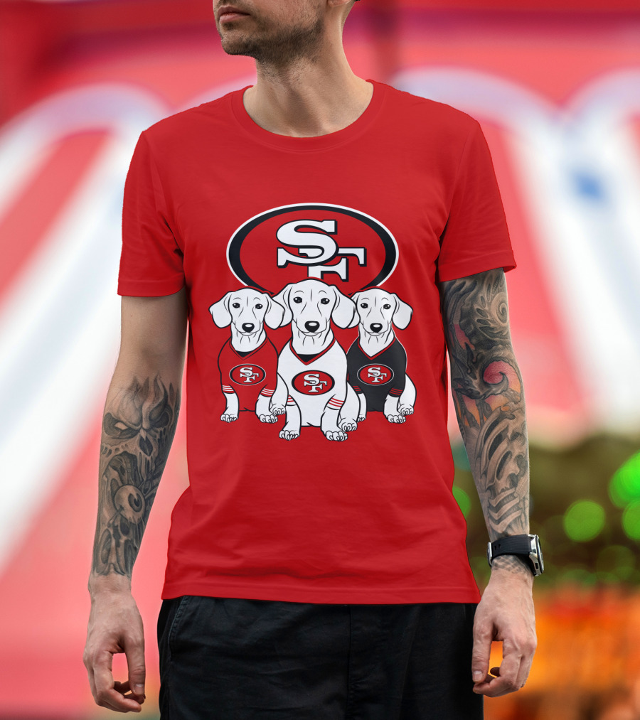 San Francisco 49ers Dachshund Dog Trio T-Shirt
