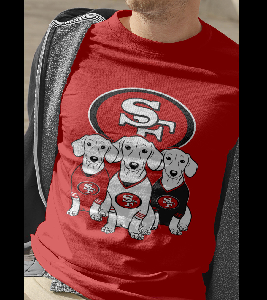 San Francisco 49ers Dachshund Dog Trio T-Shirt