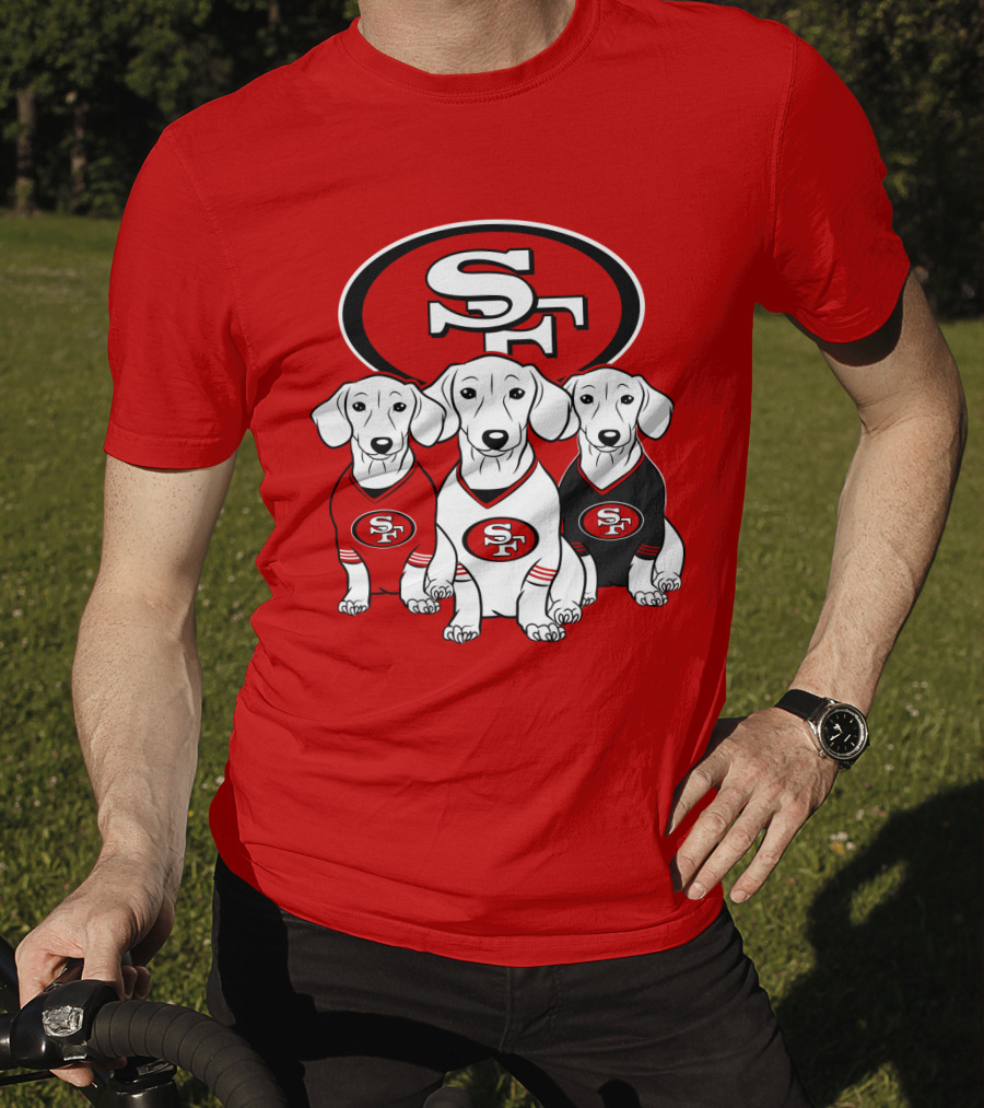 San Francisco 49ers Dachshund Dog Trio T-Shirt