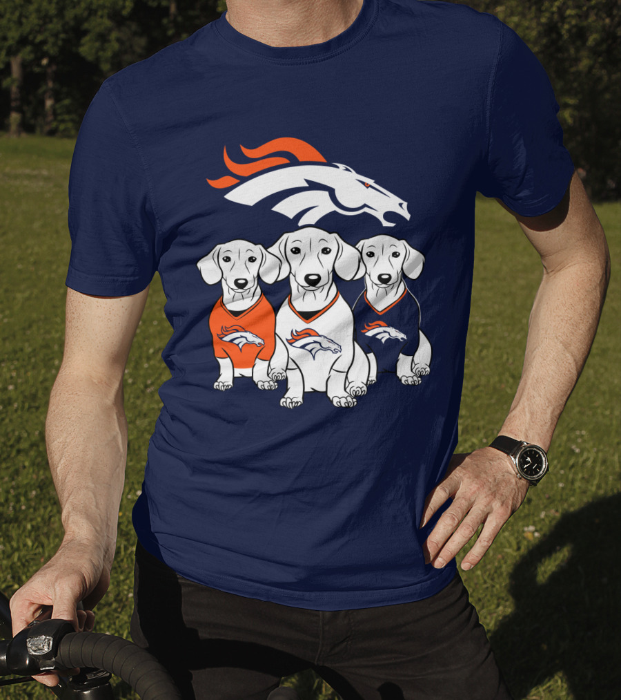 Denver Broncos Dachshunds Trio T-Shirt