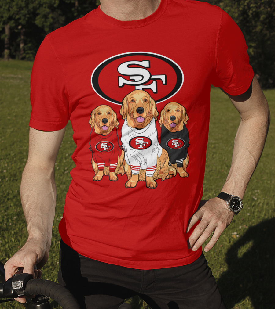 San Francisco 49ers NFL Golden Retriever Dogs Team T-Shirt