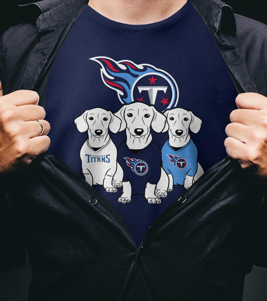 Tennessee Titans Dachshund Dog Trio T-Shirt